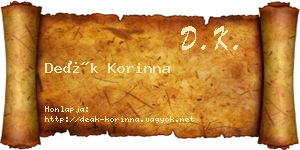 Deák Korinna névjegykártya